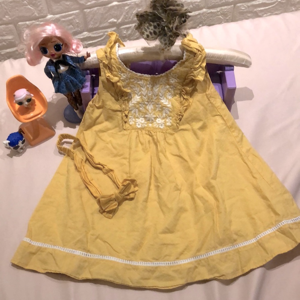 Cute Mustard dress for summer good quality fabric with headband I accept offers